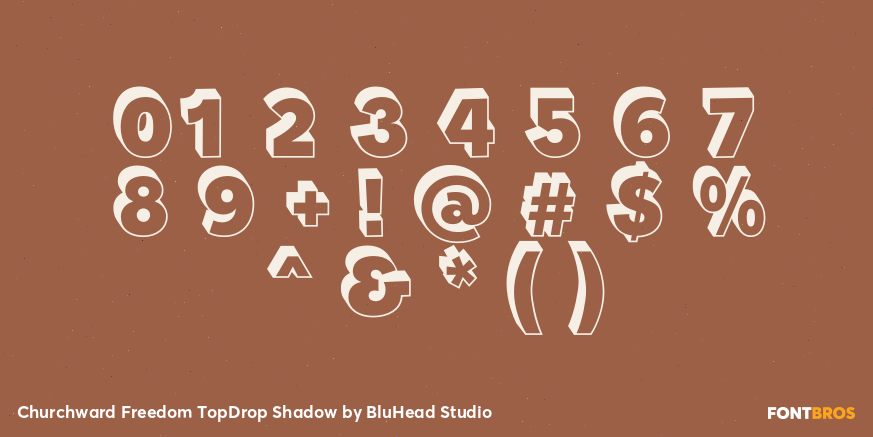 Churchward Freedom TopDrop Shadow Font Poster #1