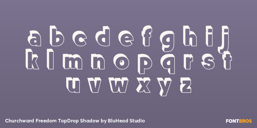 Churchward Freedom TopDrop Shadow Font Poster #3