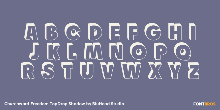 Churchward Freedom TopDrop Shadow Font Poster #1