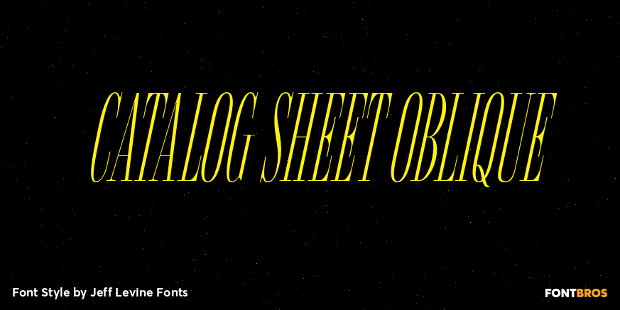 Catalog Sheet Oblique Font Poster #1