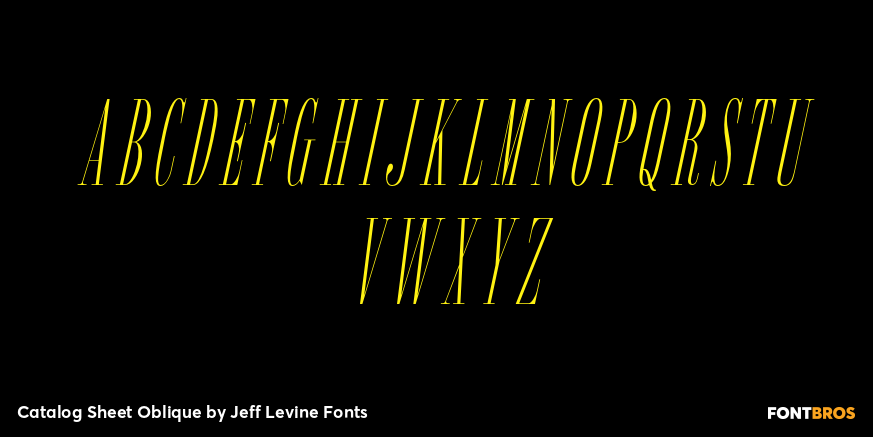 Catalog Sheet Oblique Font Poster #2