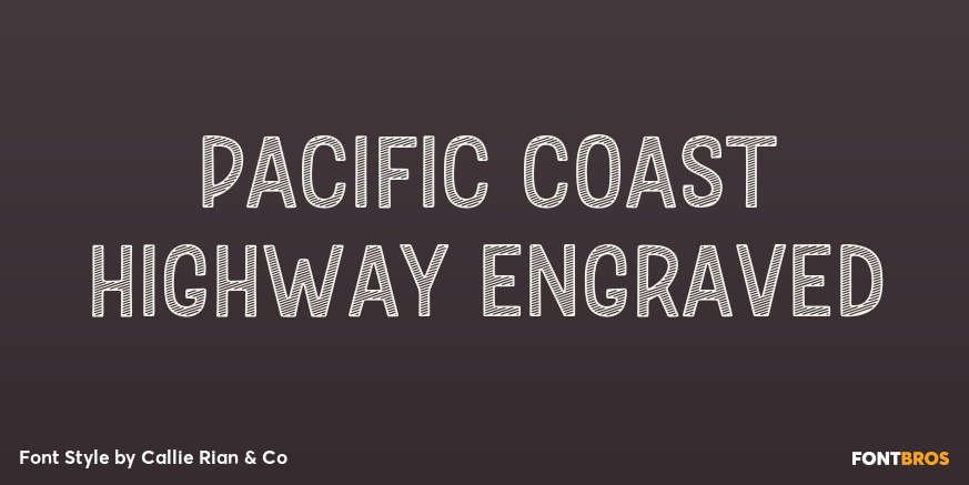 Pacific Coast Highway Engraved Poster