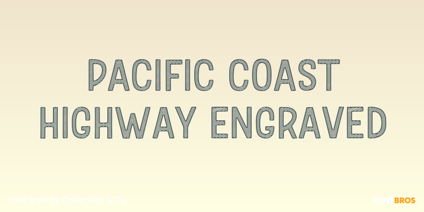 Pacific Coast Highway Engraved Poster