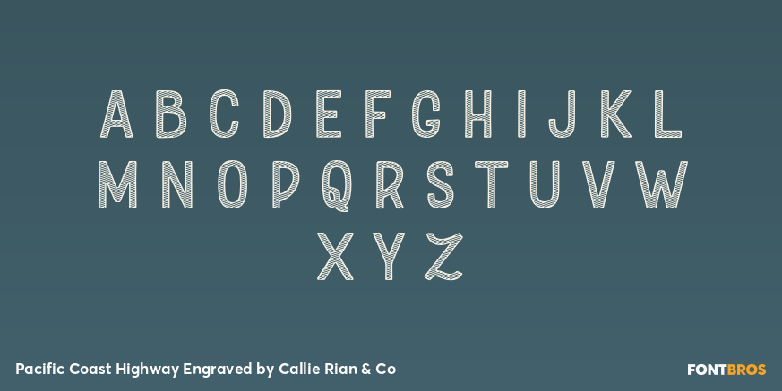 Pacific Coast Highway Engraved Font Poster #3