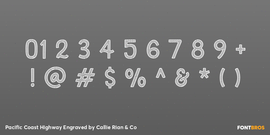 Pacific Coast Highway Engraved Font Poster #4
