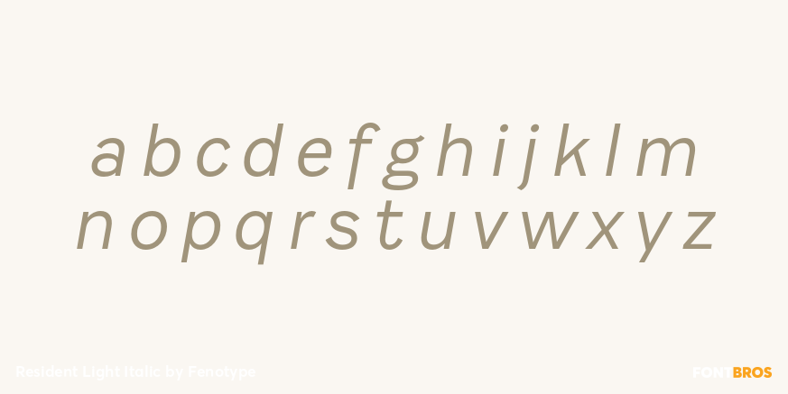 Resident Light Italic Font Poster #3
