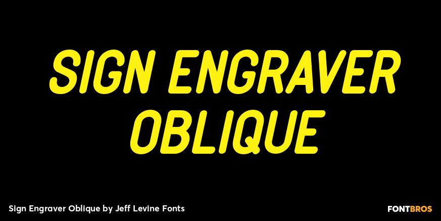 Sign Engraver Oblique Font Poster #1