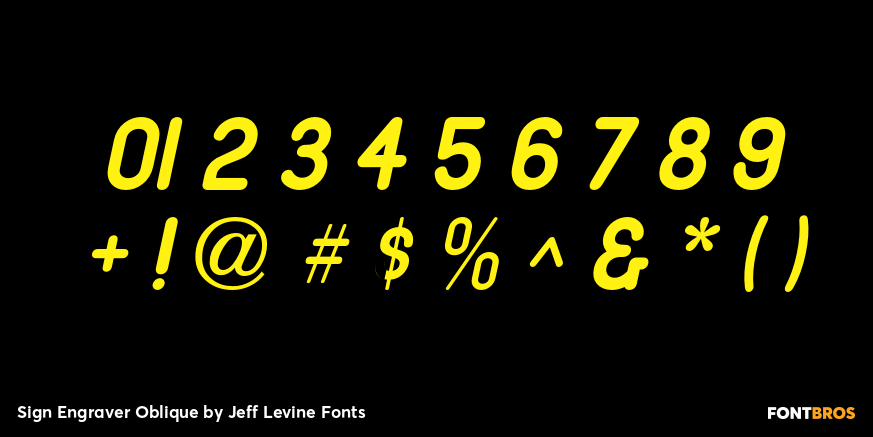 Sign Engraver Oblique Font Poster #4