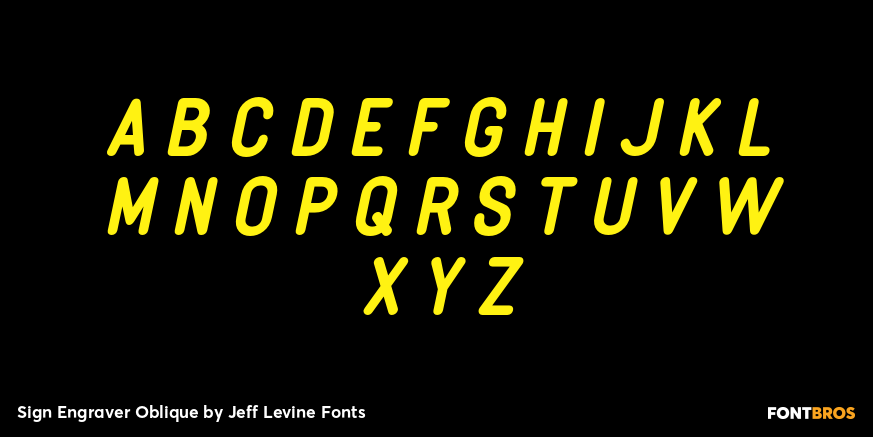 Sign Engraver Oblique Font Poster #2