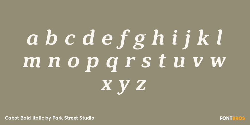 Cabot Bold Italic Font Poster #1
