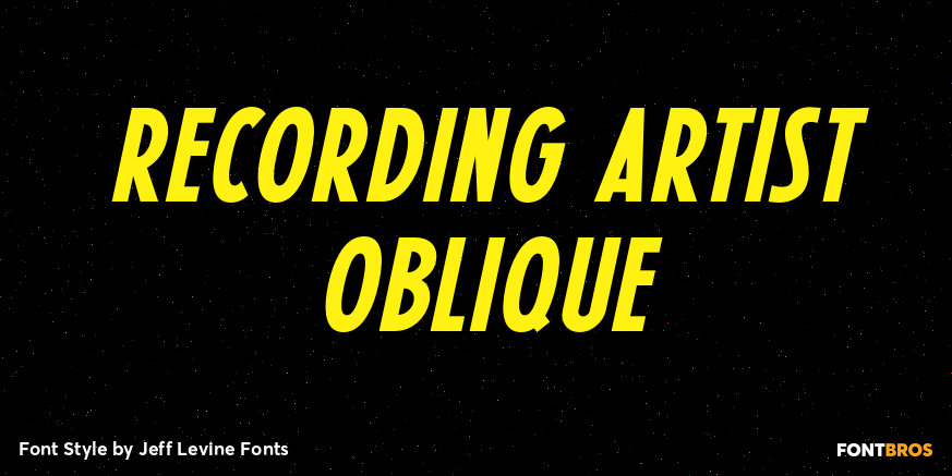 Recording Artist Oblique Font Poster #1