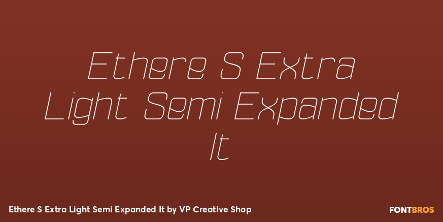 Ethere S Extra Light Semi Expanded It Font Poster #1