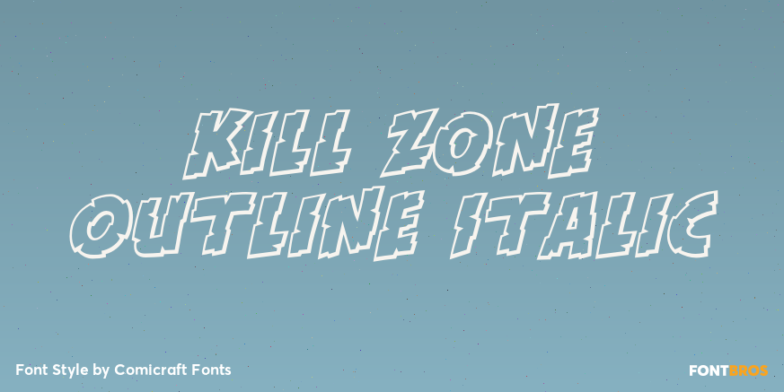 Kill Zone Outline Italic Poster