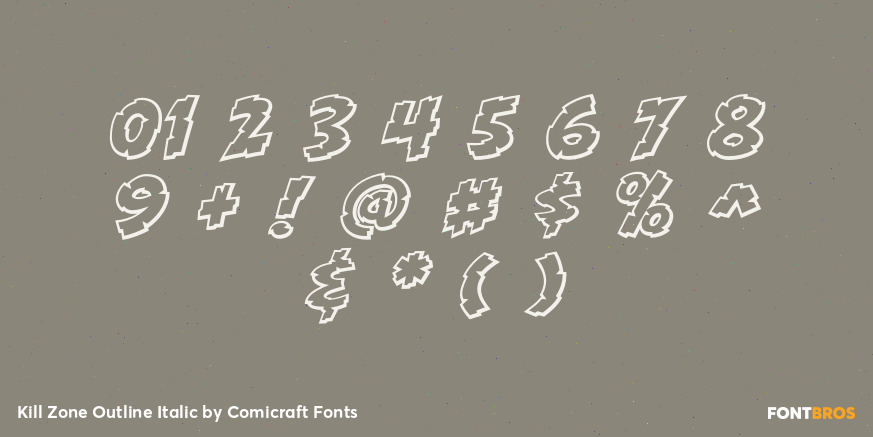 Kill Zone Outline Italic Font Poster #1