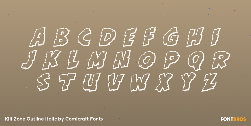 Kill Zone Outline Italic Font Poster #2