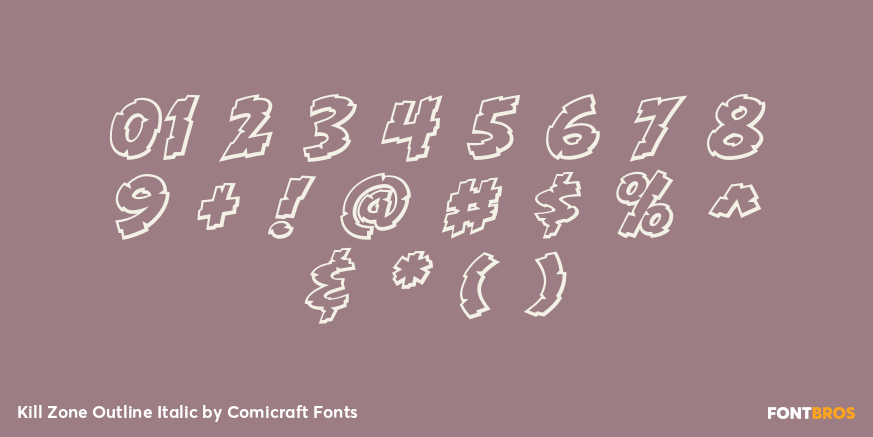 Kill Zone Outline Italic Font Poster #4