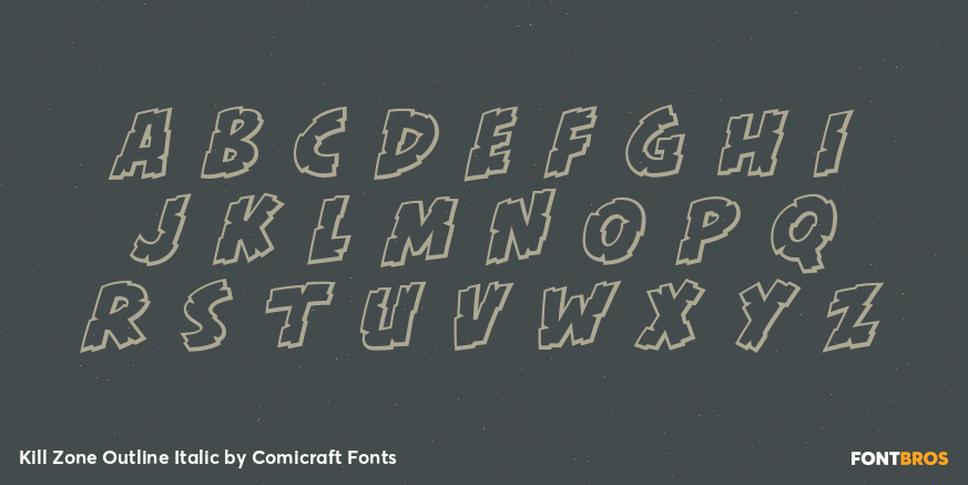 Kill Zone Outline Italic Font Poster #1