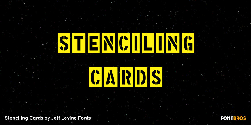 Stenciling Cards Font Poster