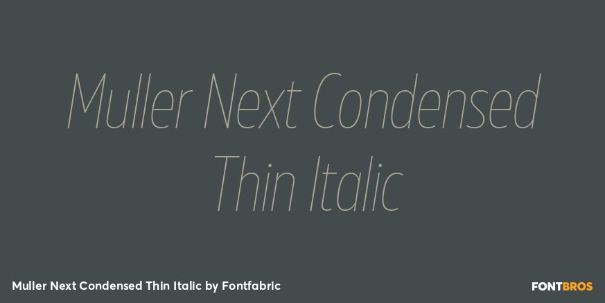 Muller Next Condensed Thin Italic Font Poster #1