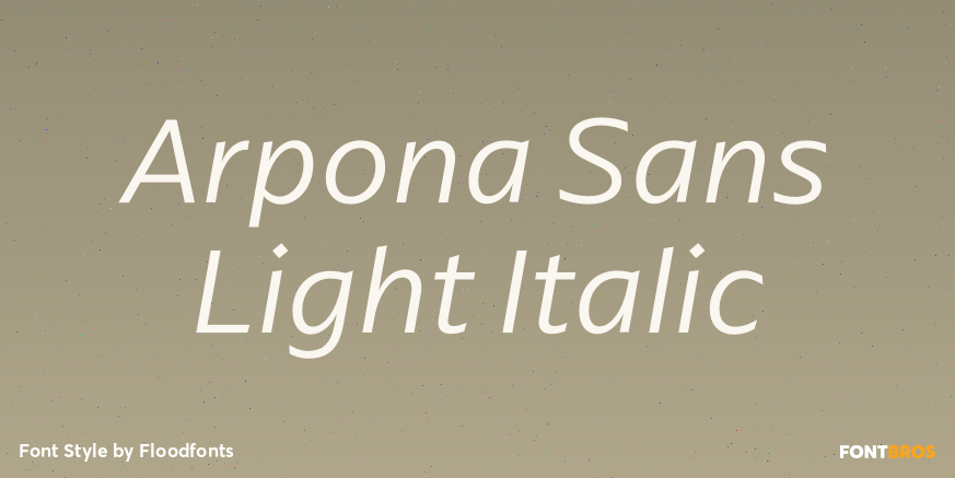 Arpona Sans Light Italic Poster