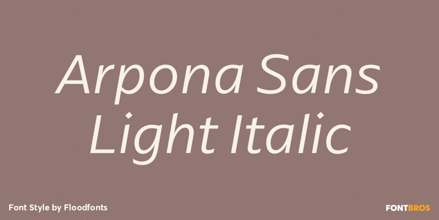 Arpona Sans Light Italic Poster