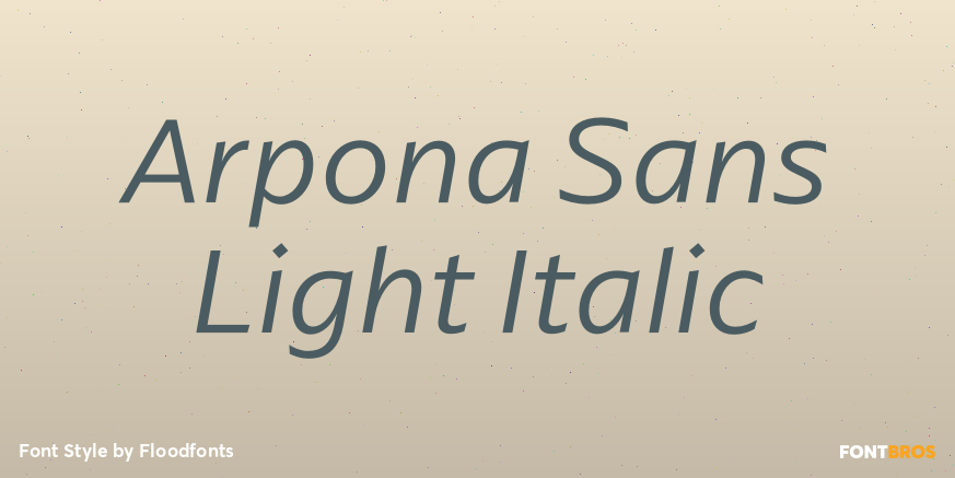 Arpona Sans Light Italic Poster