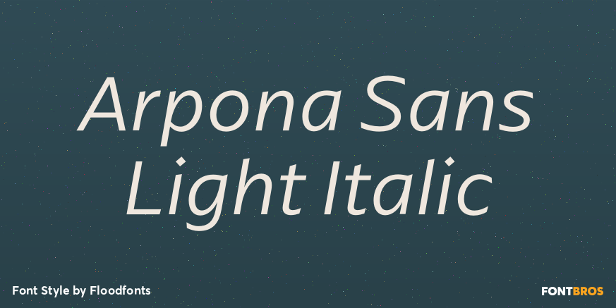 Arpona Sans Light Italic Poster