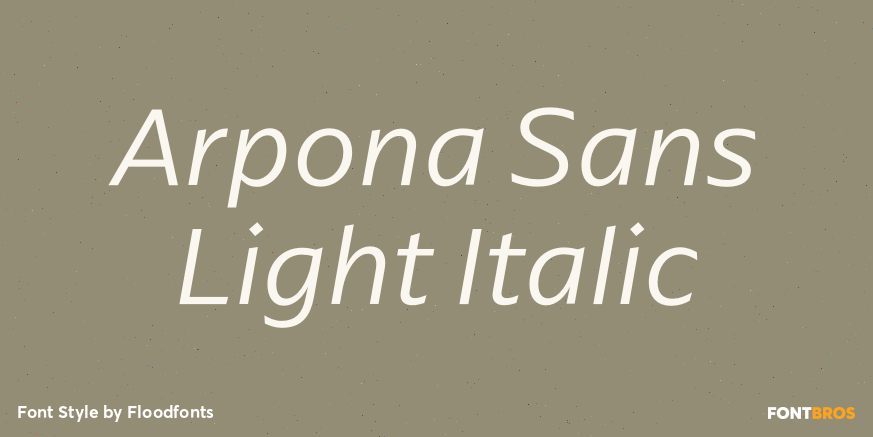 Arpona Sans Light Italic Poster
