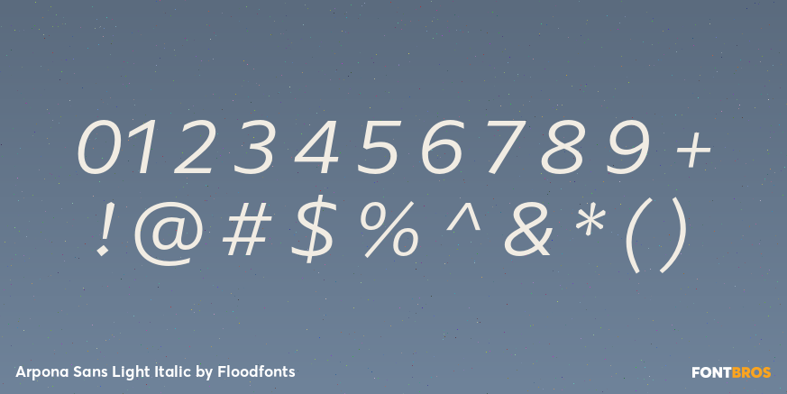 Arpona Sans Light Italic Font Poster #1