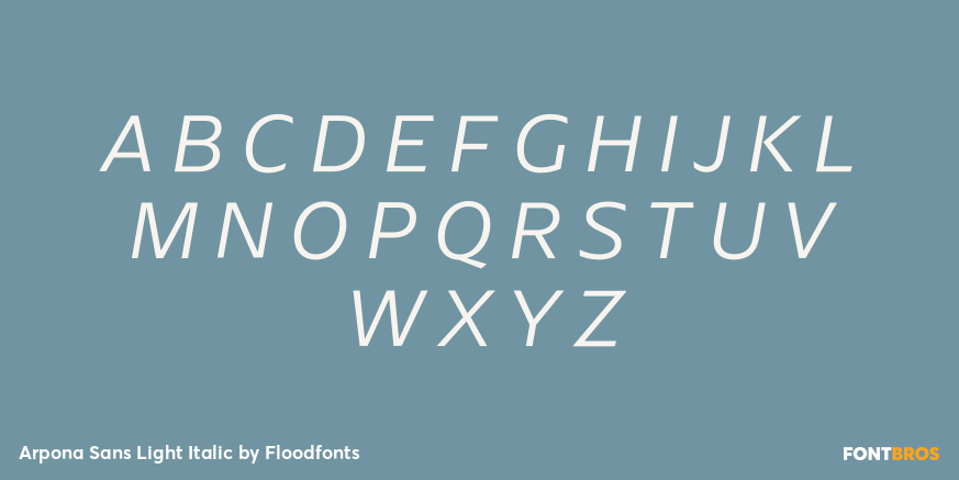 Arpona Sans Light Italic Font Poster #2