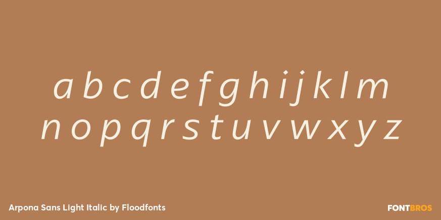 Arpona Sans Light Italic Font Poster #3
