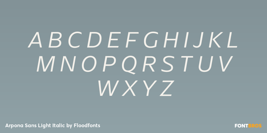 Arpona Sans Light Italic Font Poster #1