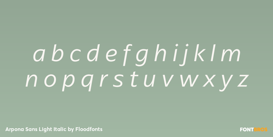 Arpona Sans Light Italic Font Poster #1