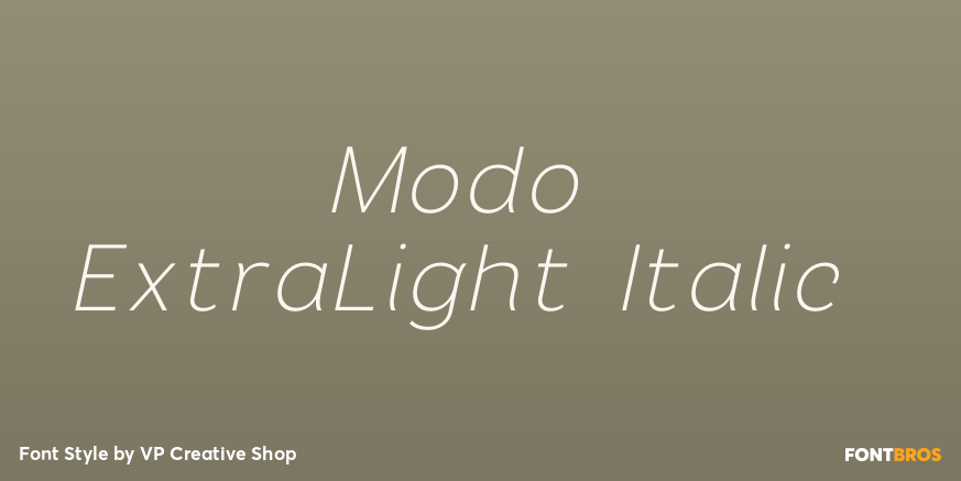 Modo ExtraLight Italic Font Poster #1