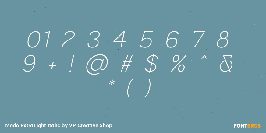 Modo ExtraLight Italic Font Poster #1