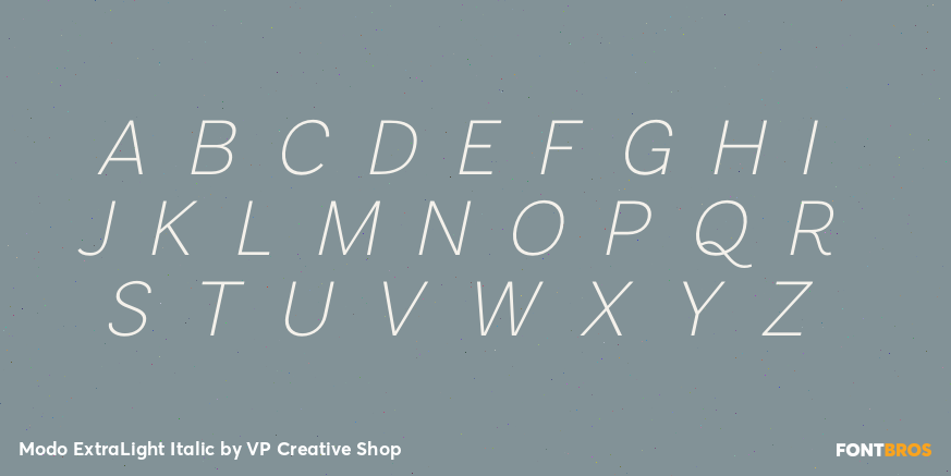 Modo ExtraLight Italic Font Poster #1