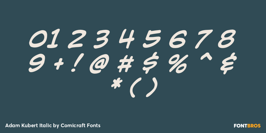 Adam Kubert Italic Font Poster #4