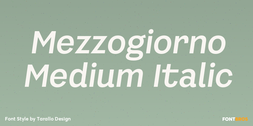 Mezzogiorno Medium Italic Font Poster #1