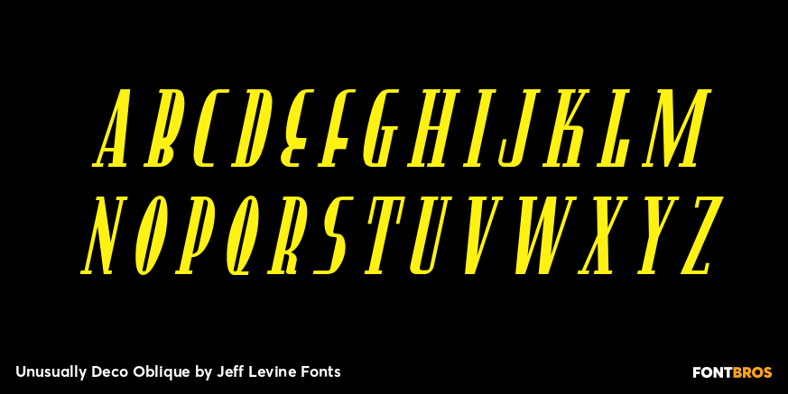 Unusually Deco Oblique Font Poster #3