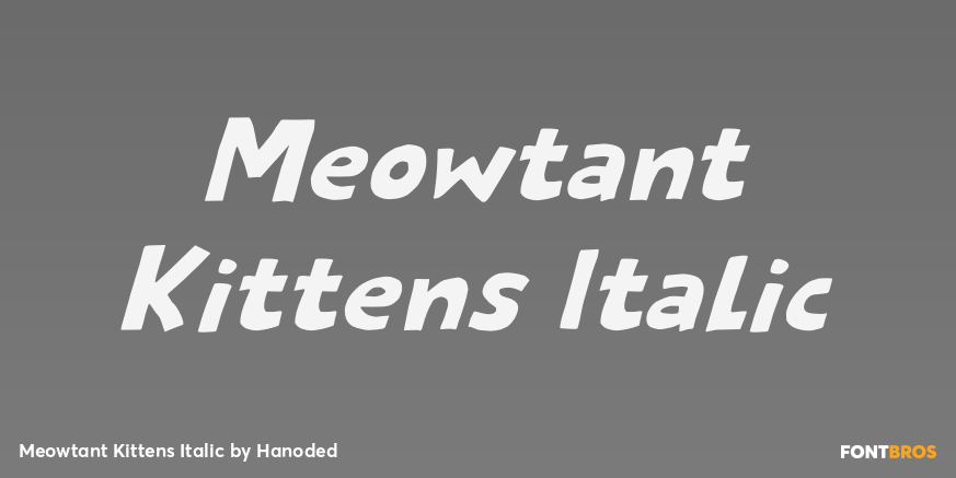 Meowtant Kittens Italic Font Poster #1