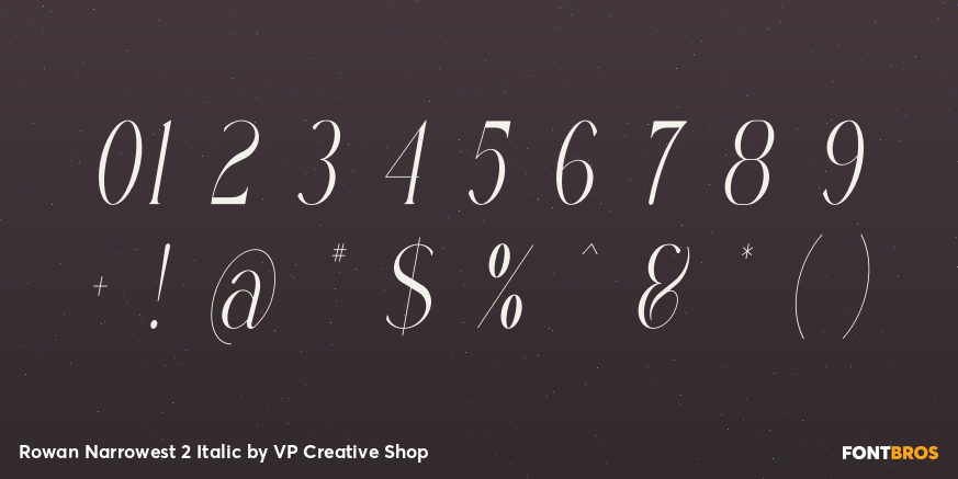 Rowan Narrowest 2 Italic Font Poster #1