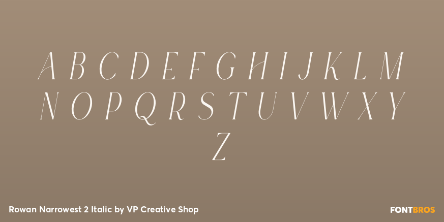 Rowan Narrowest 2 Italic Font Poster #1