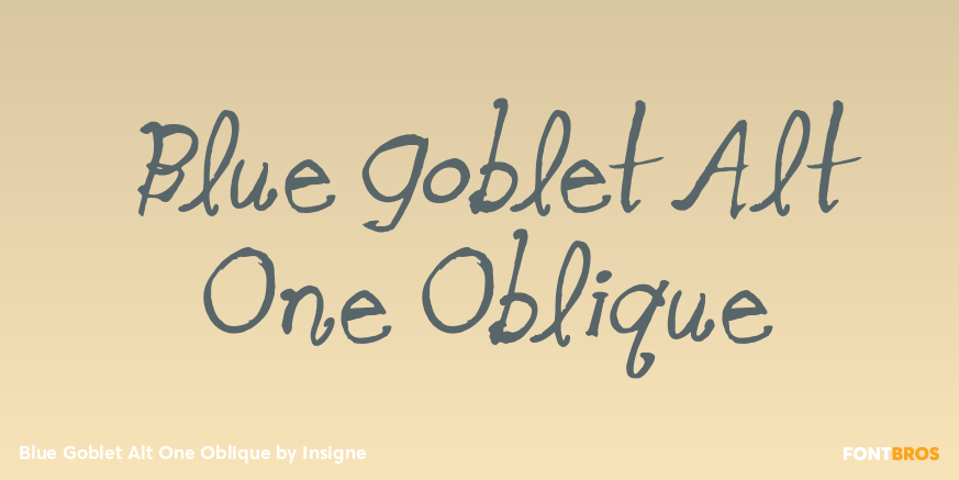 Blue Goblet Alt One Oblique Font Poster #1
