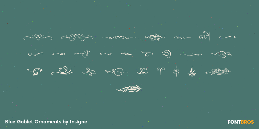Blue Goblet Ornaments Font Poster #3