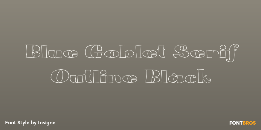 Blue Goblet Serif Outline Black Font Poster #1