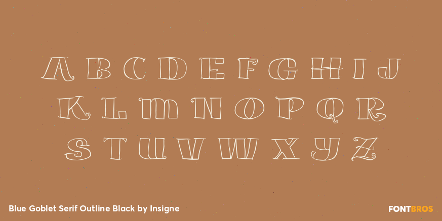 Blue Goblet Serif Outline Black Font Poster #1