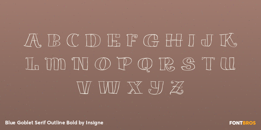 Blue Goblet Serif Outline Bold Font Poster #2