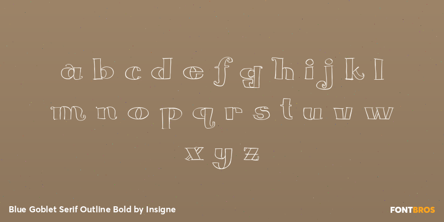 Blue Goblet Serif Outline Bold Font Poster #3