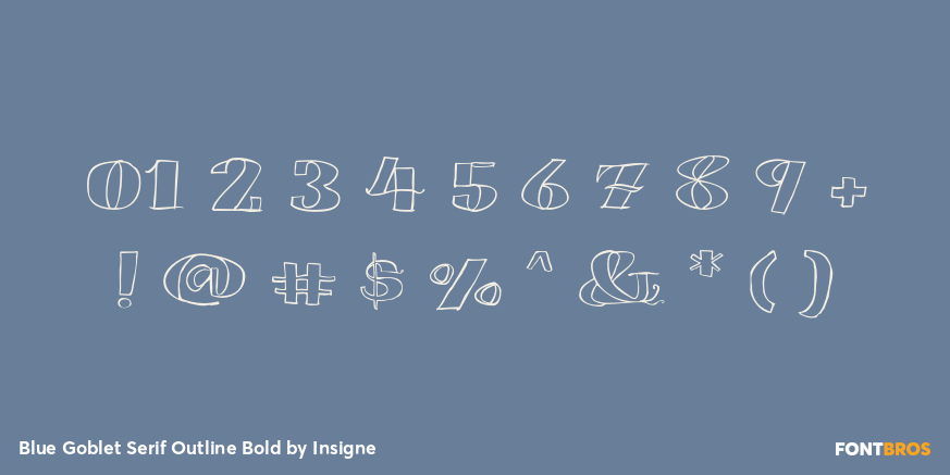 Blue Goblet Serif Outline Bold Font Poster #4