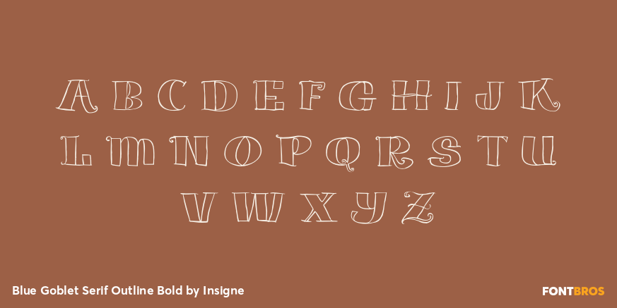 Blue Goblet Serif Outline Bold Font Poster #1